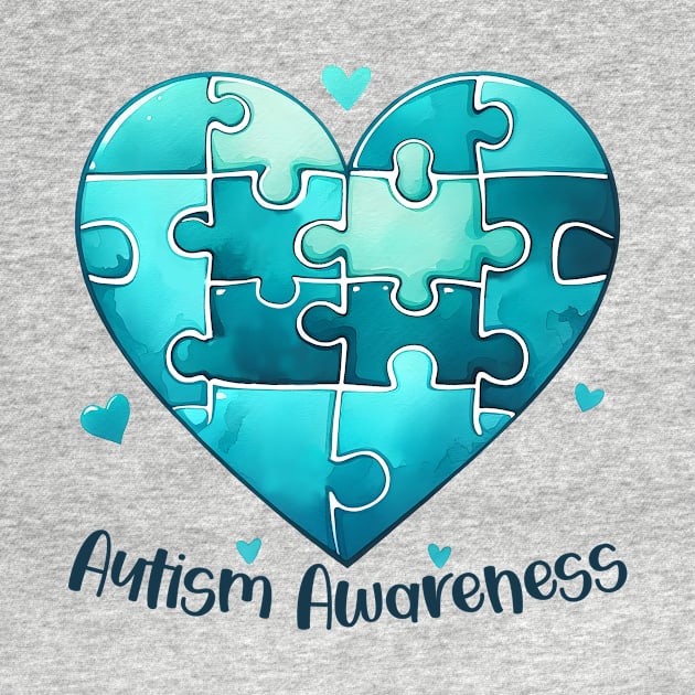 Puzzle Heart Autism Awareness Gift for Birthday, Mother's Day, Thanksgiving, Christmas by skstring